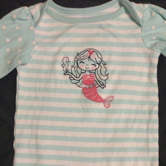 Aqua Striped Mermaid One Piece​​ - Picture 3 of 4